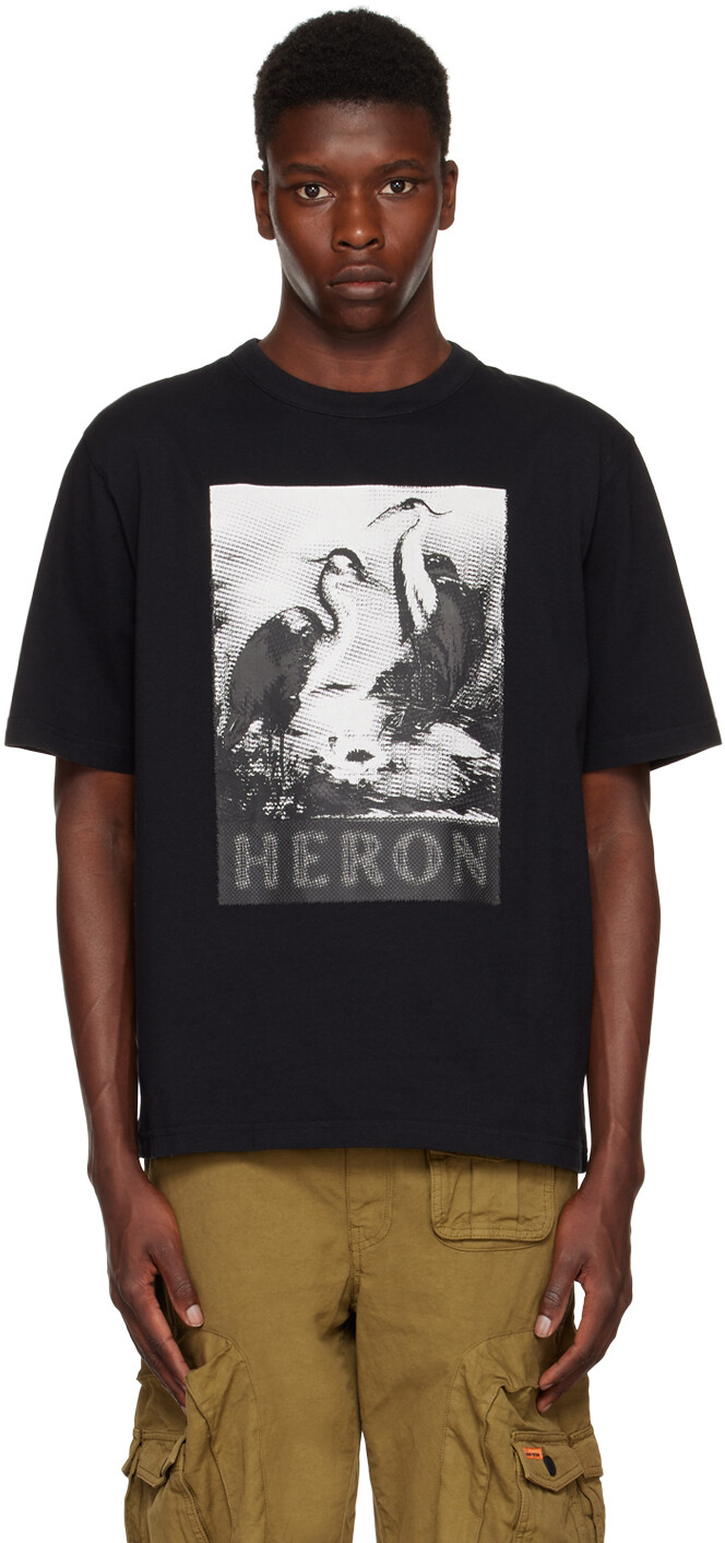 

Черная футболка Halftone Heron Heron Preston