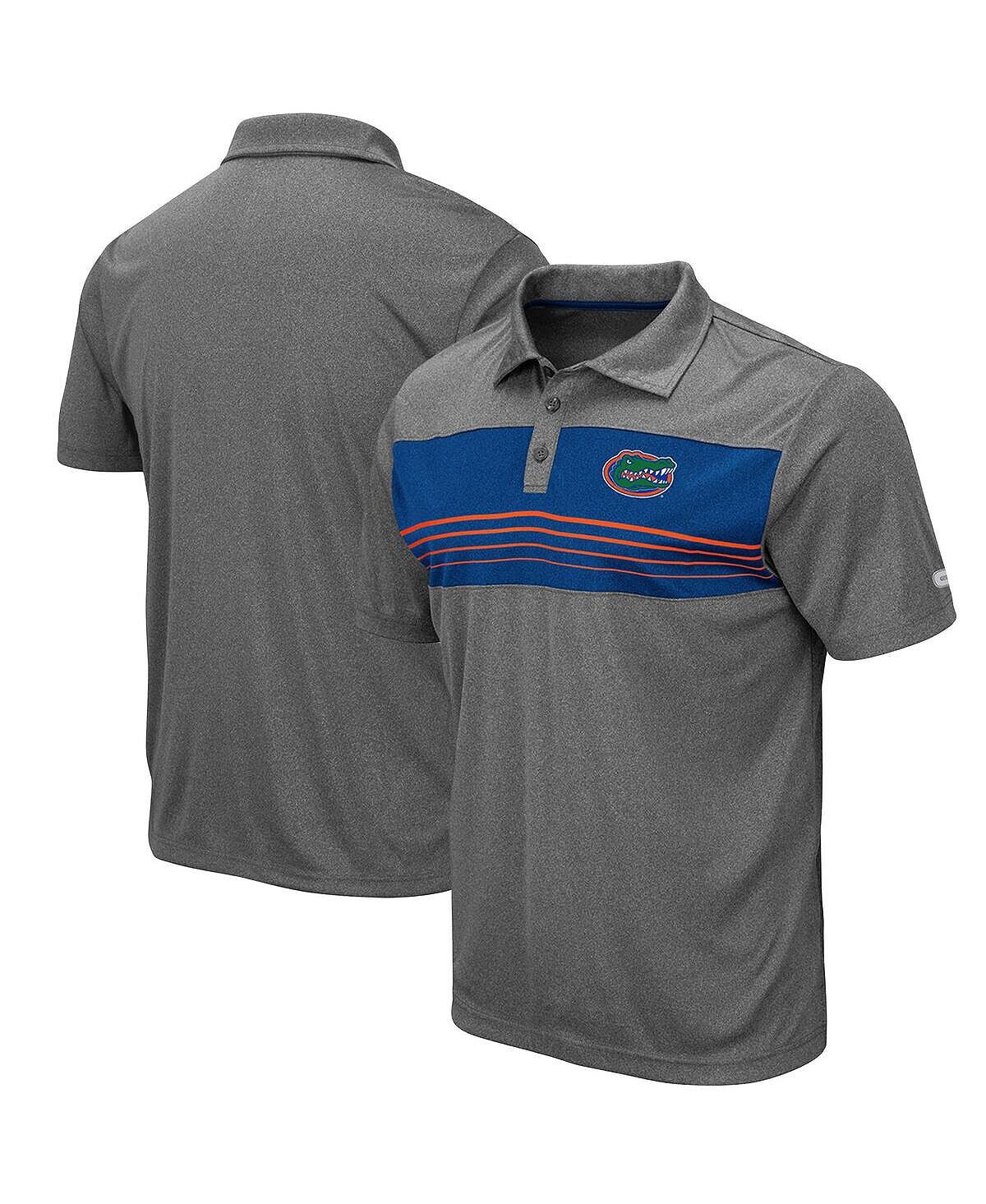 

Мужская рубашка поло heather charcoal florida gators smithers Colosseum, мульти