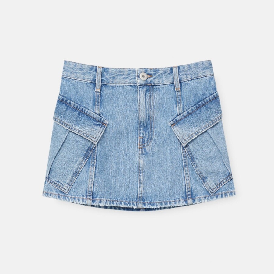 

Юбка - мини Pull&Bear Denim Cargo, голубой