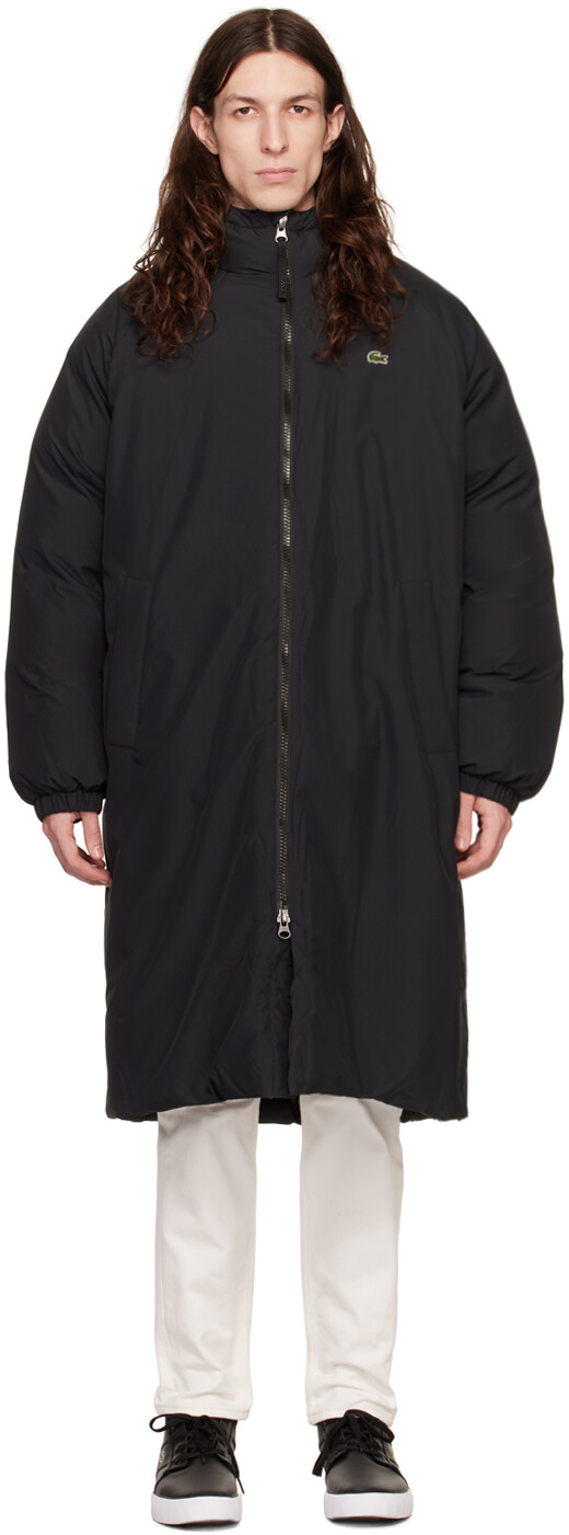 

Черное вязаное пальто Lacoste, Черный