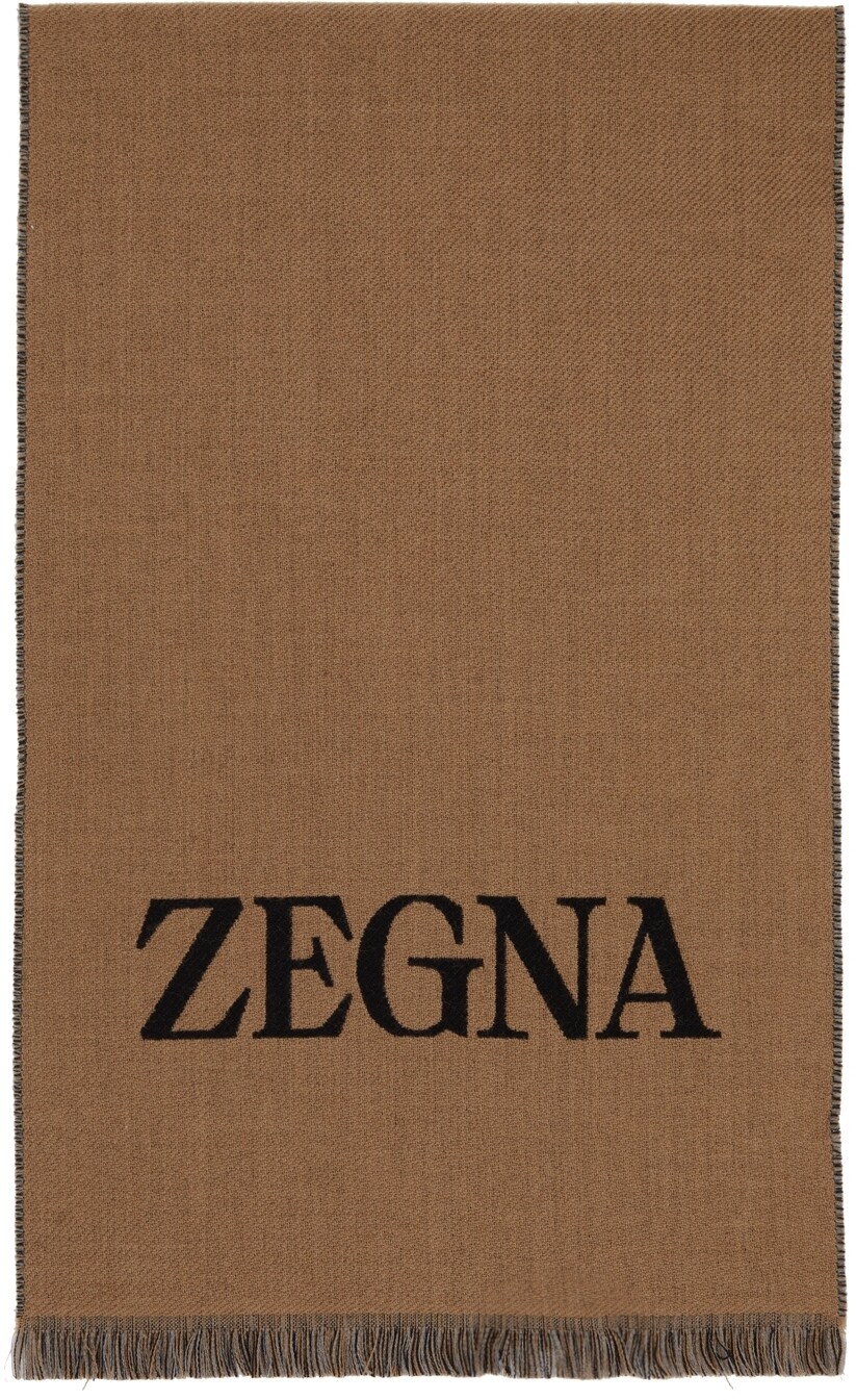 

Светло-коричневый шерстяной шарф ZEGNA
