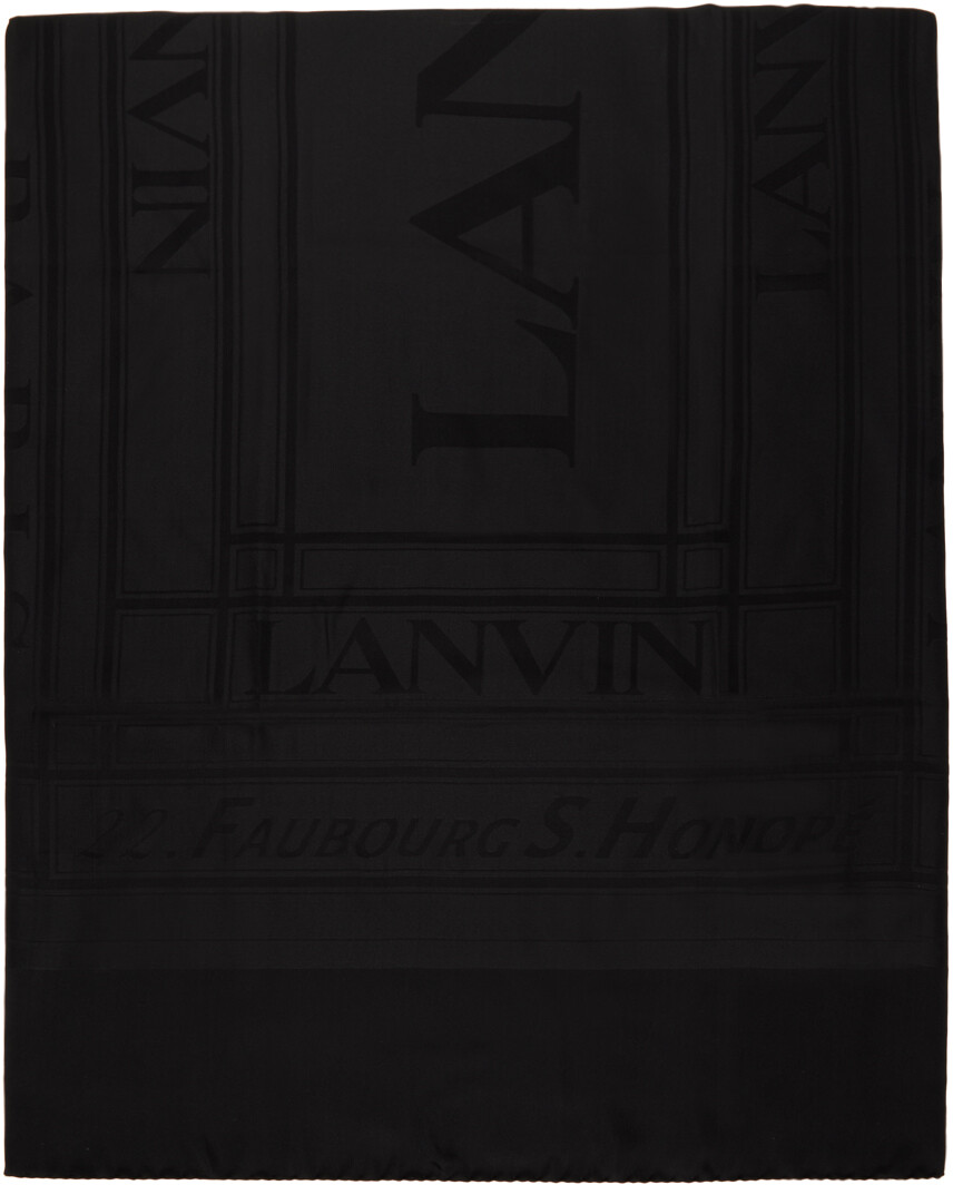 

Черный шарф с логотипом Lanvin