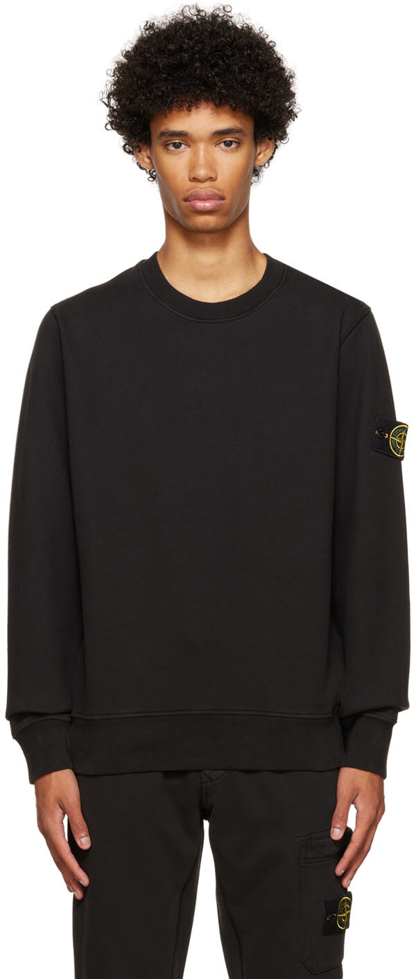 

Черная толстовка с нашивками Stone Island, Черный