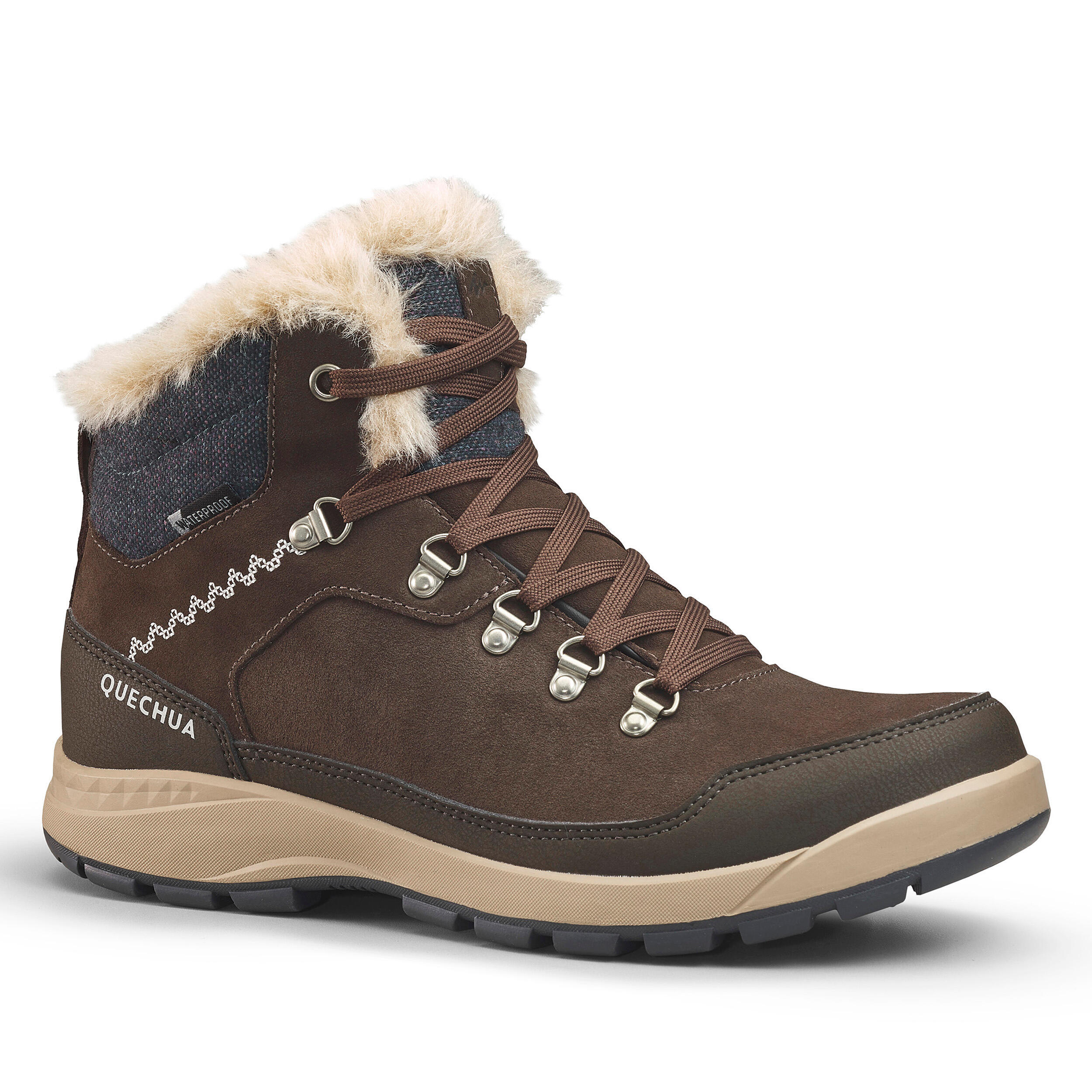 Зимние непромокаемые походные женские ботинки среднего роста Quechua SH900, коричневый ботинки женские tamaris коричневый махагон 38