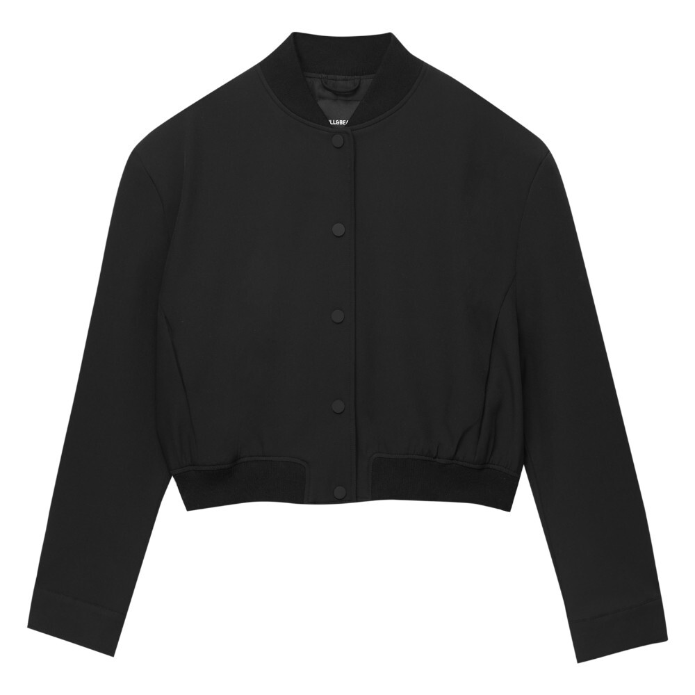 

Куртка Pull&Bear Cropped Bomber, черный