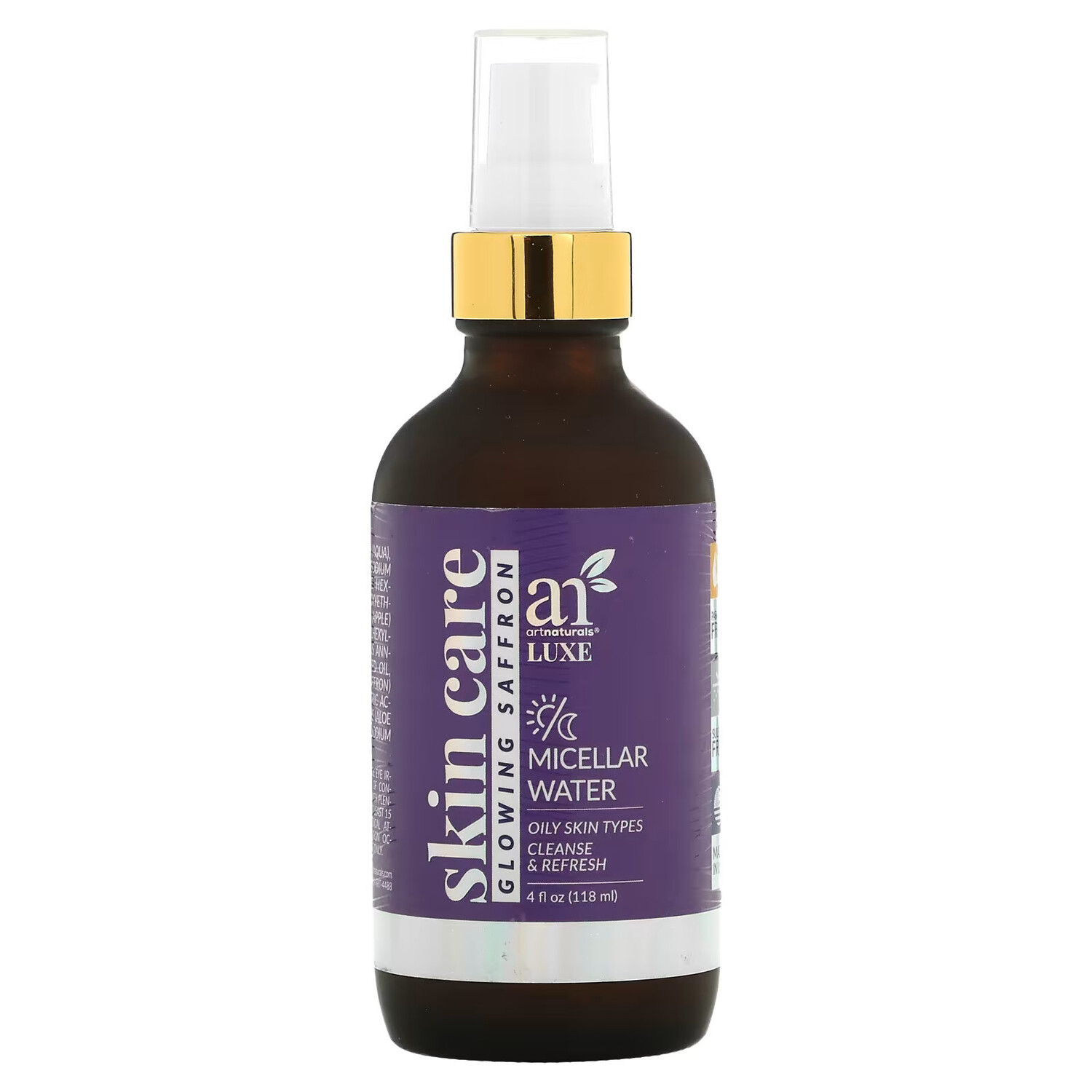 

artnaturals, Glowing Saffron, мицеллярная вода, 118 мл (4 жидк. Унции)