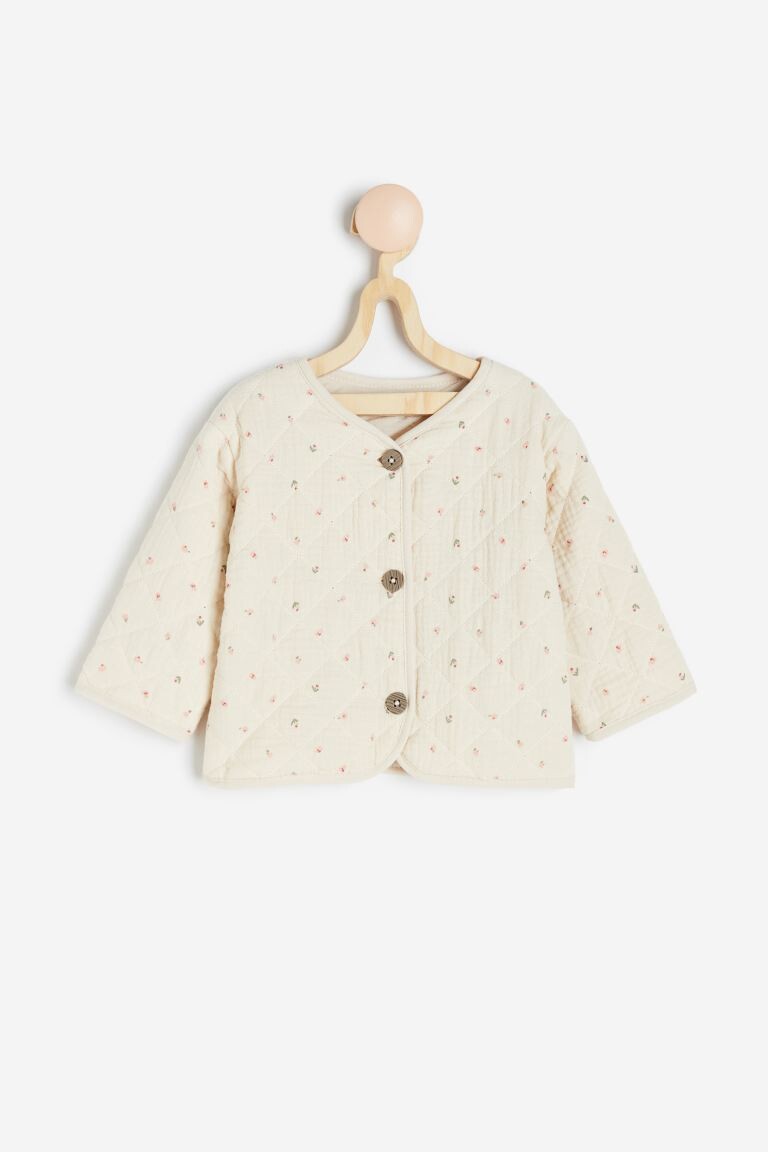 

Стеганая куртка H&M, бежевый