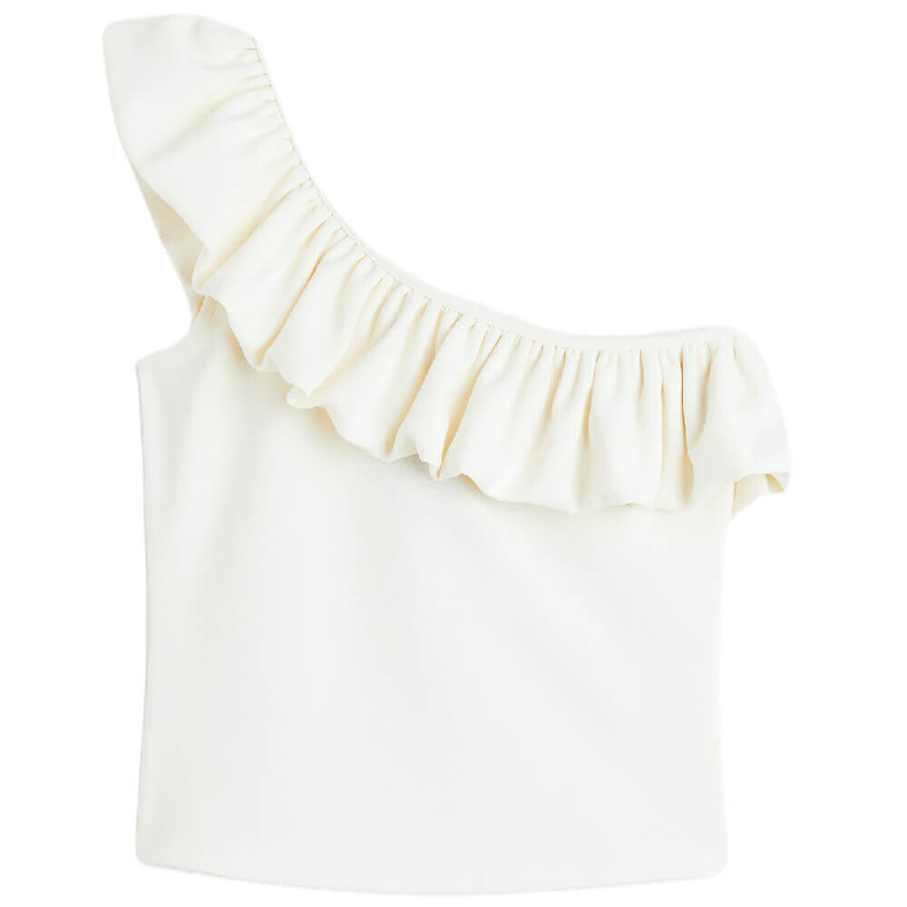 

Топ H&M Flounced One-shoulder, белый