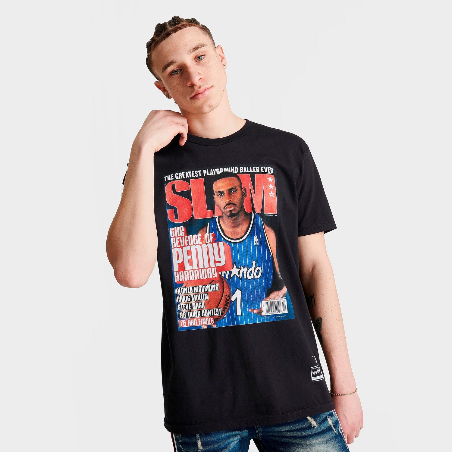 

Мужская футболка с рисунком Mitchell & Ness Slam Magazine Penny Hardaway Cover, черный