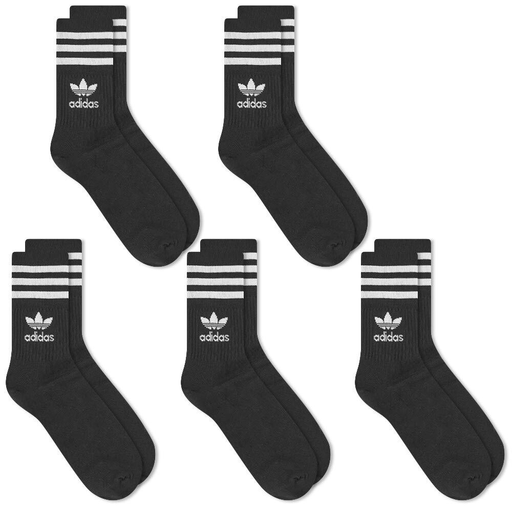 

Мужские носки Adidas Solid Mid Cut Sock 5 Pack, черный