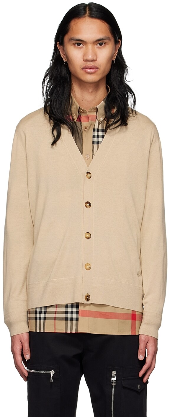 

Бежевый шерстяной кардиган Burberry
