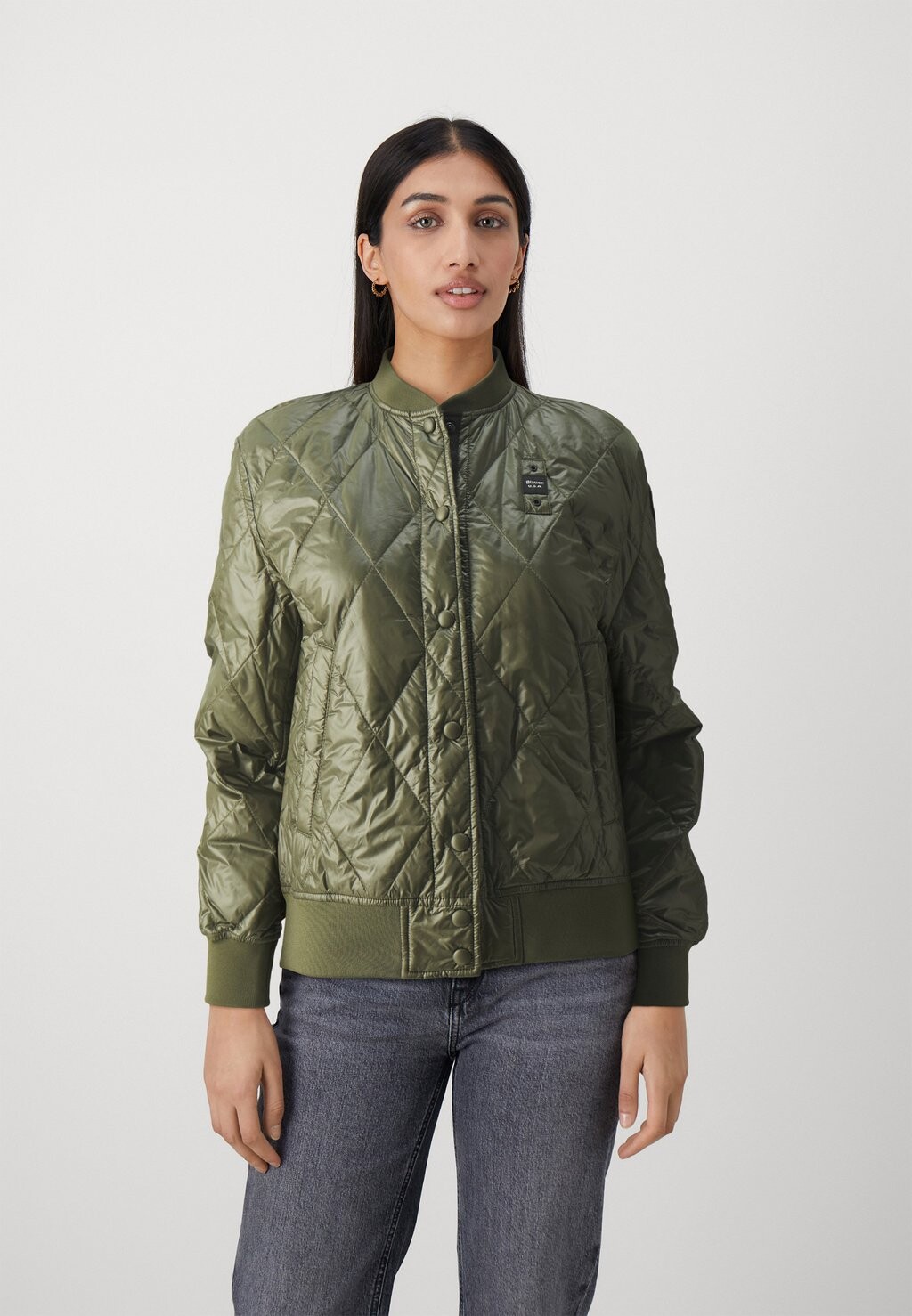 

Куртка-бомбер SQUARE STITCHING Blauer, цвет hedge green