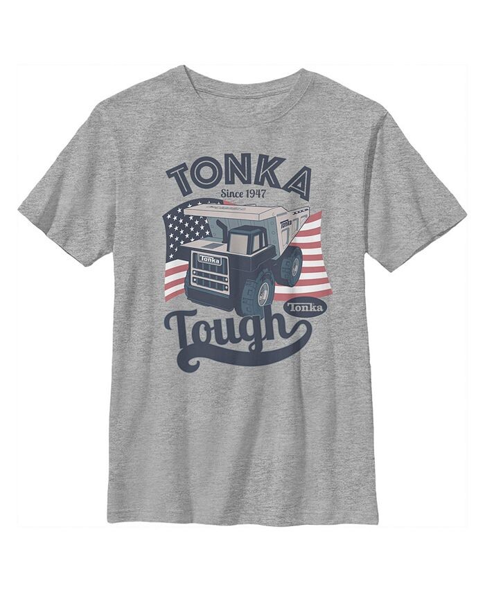 

Детская футболка Tonka Tough America с флагом Самосвал для мальчиков Hasbro, серый