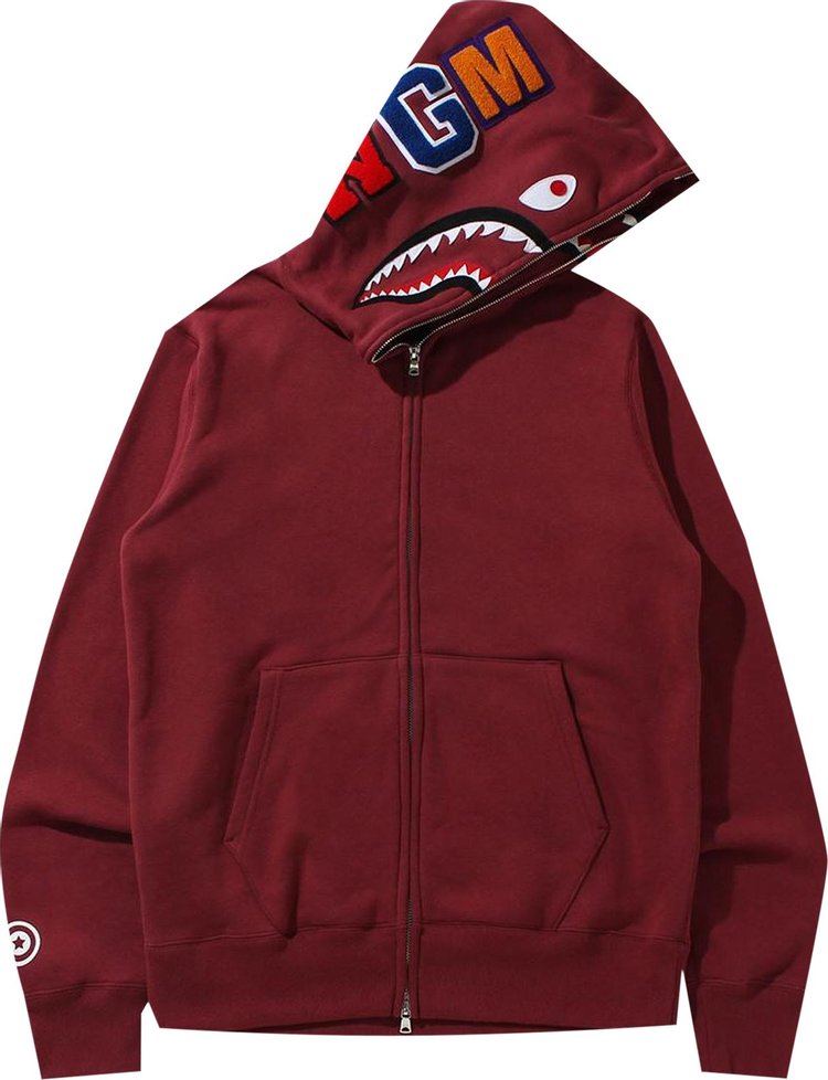 Maroon on sale bape hoodie