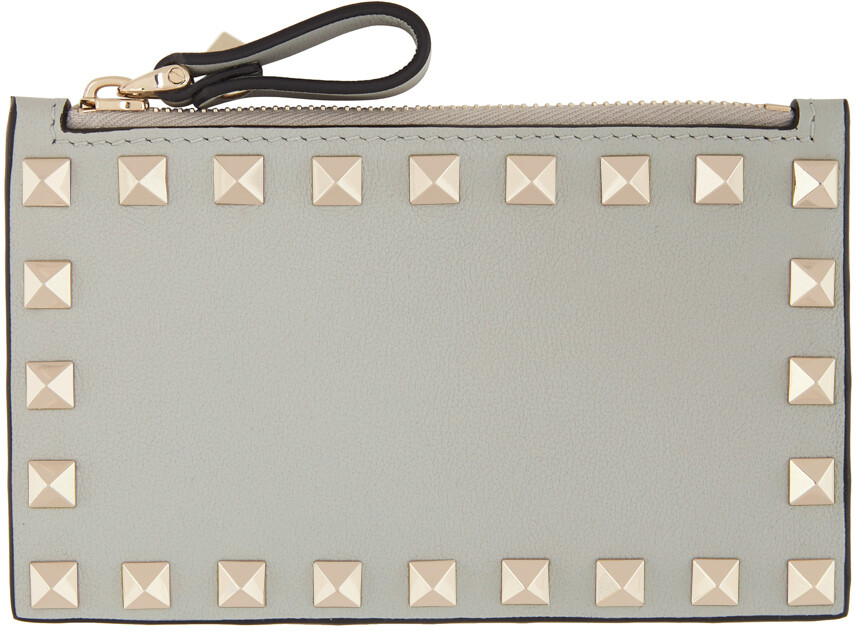 

Серый клатч Valentino Garavani Rockstud для монет