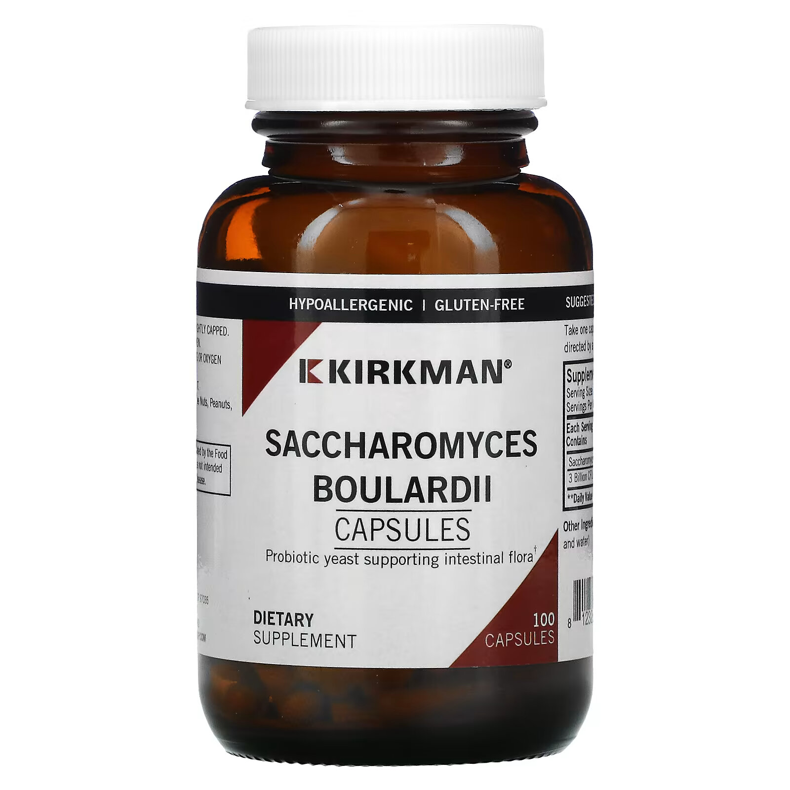 Kirkman Labs, сахаромицеты Буларди, 100 капсул kirkman labs mushroom для здоровья кишечника 60 капсул