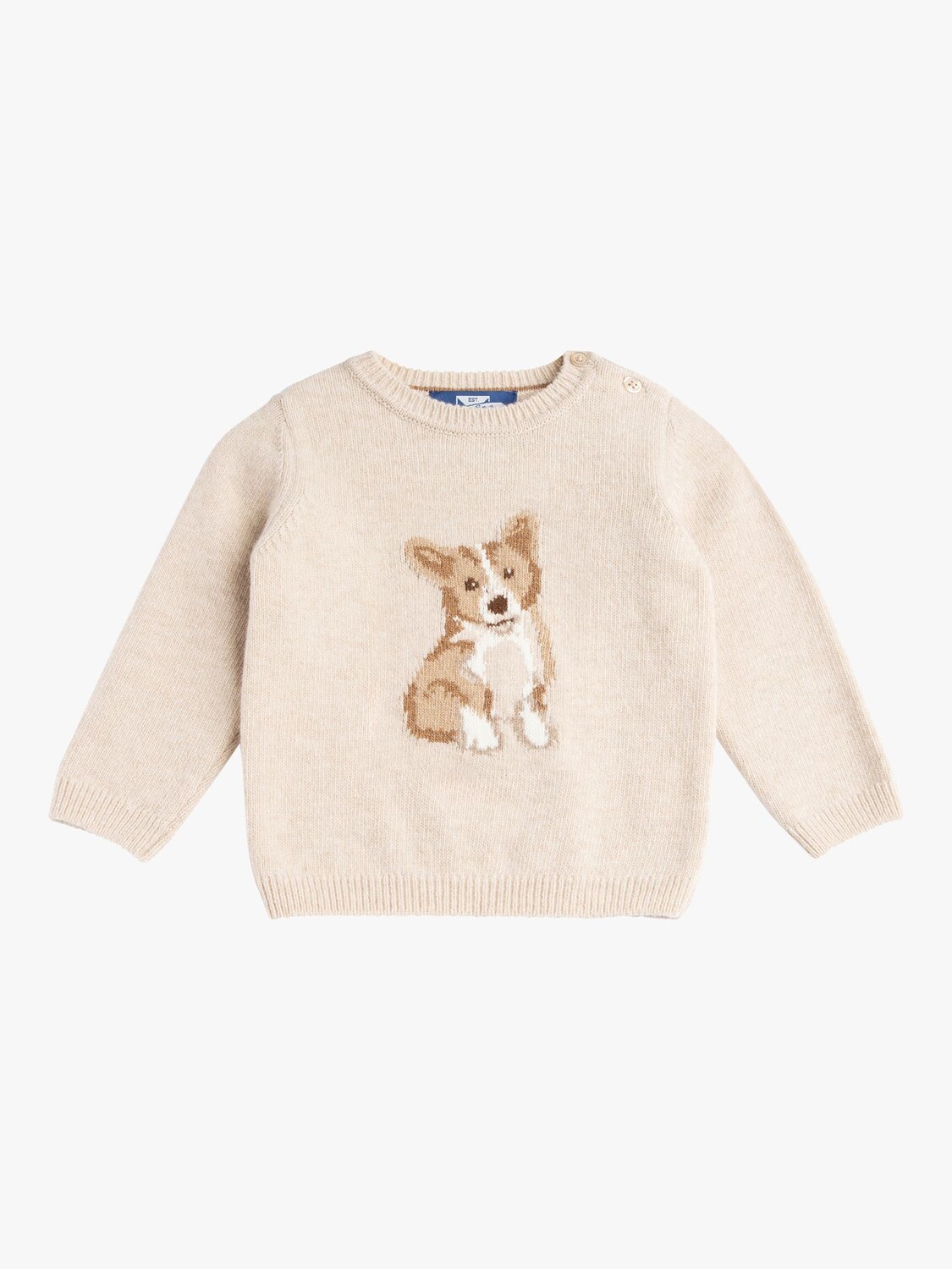 

Джемпер из смесовой шерсти Trotters Baby Corgi, овсяный