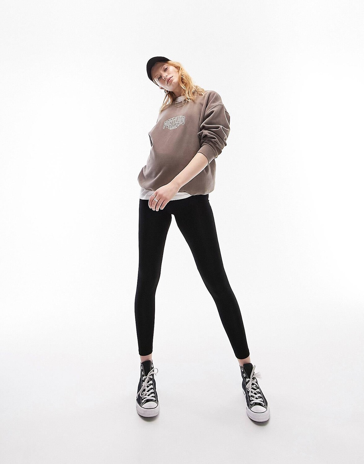 

Черные базовые леггинсы до щиколотки Topshop Maternity, Черный
