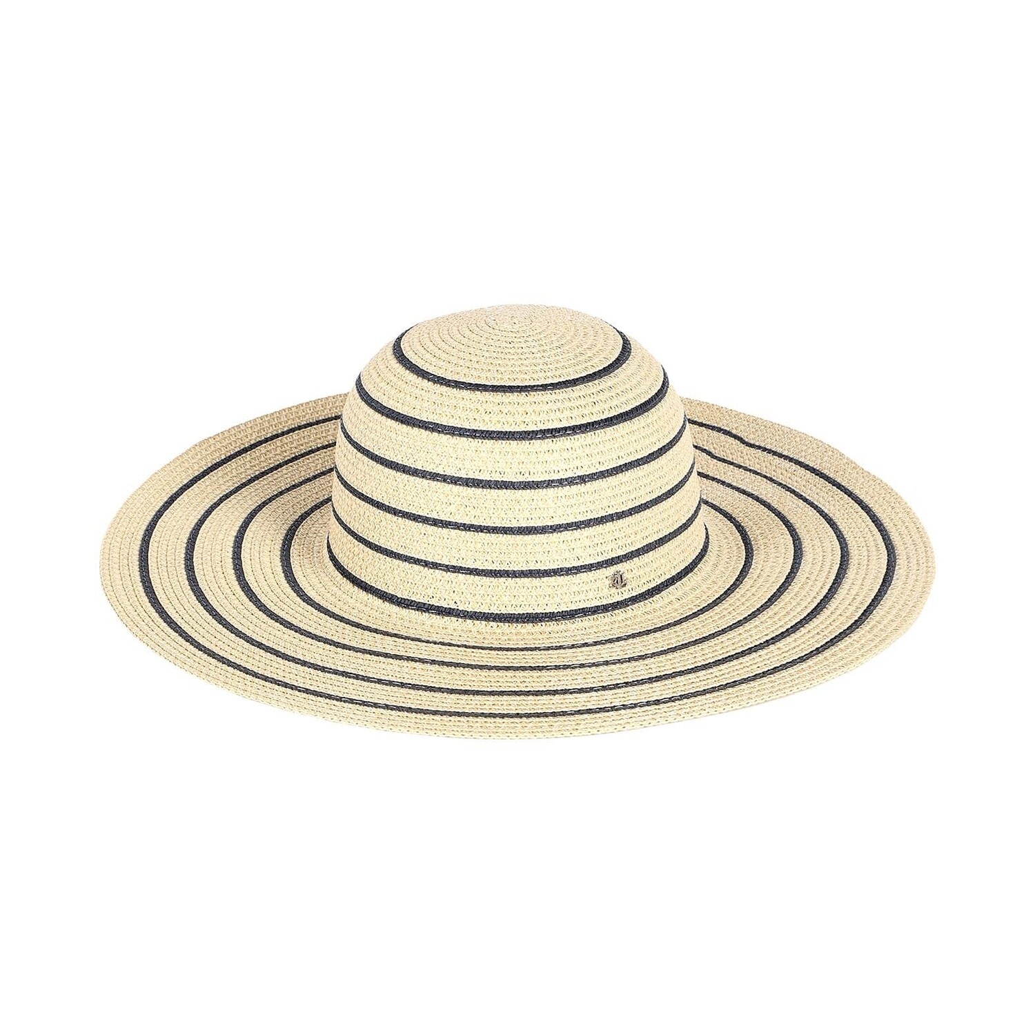 

Шляпа Lauren Ralph Lauren Striped Straw Sun, темно-синий