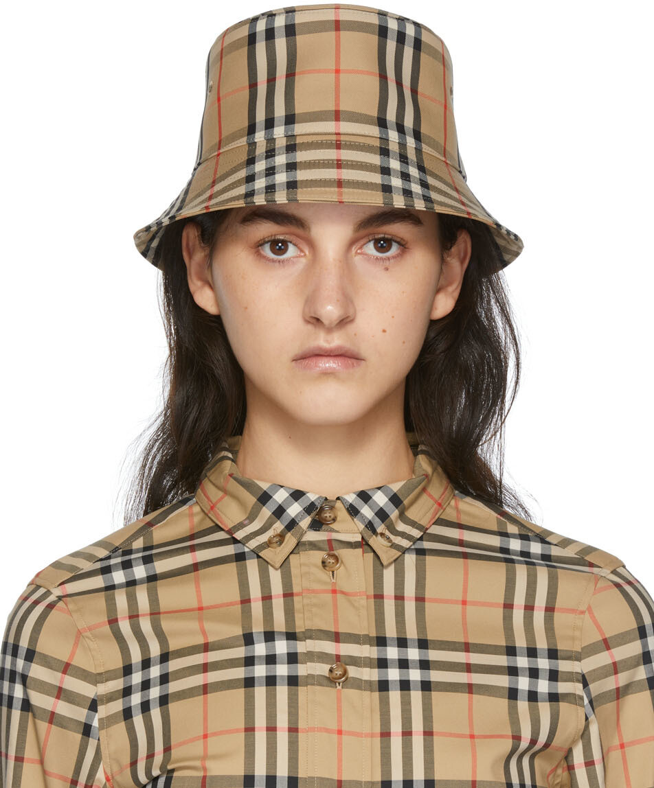 

Бежевая панама в винтажную клетку Burberry