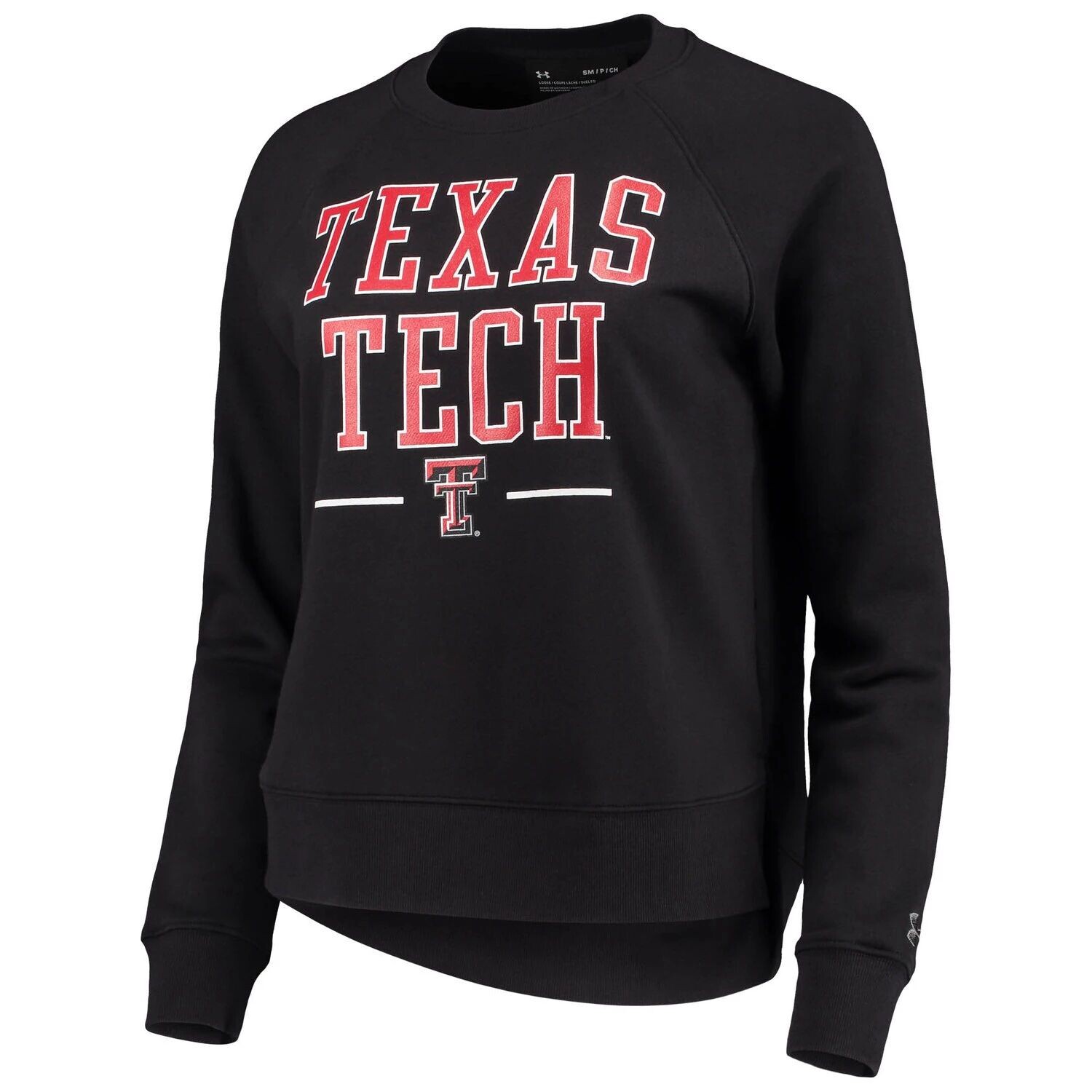 

Женский флисовый пуловер с реглан Under Armour Black Texas Tech Red Raiders на весь день Under Armour