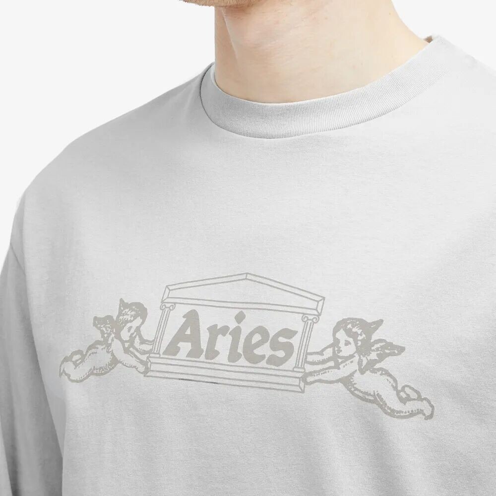 

Футболка Aries с длинными рукавами и крылатым храмом, серый