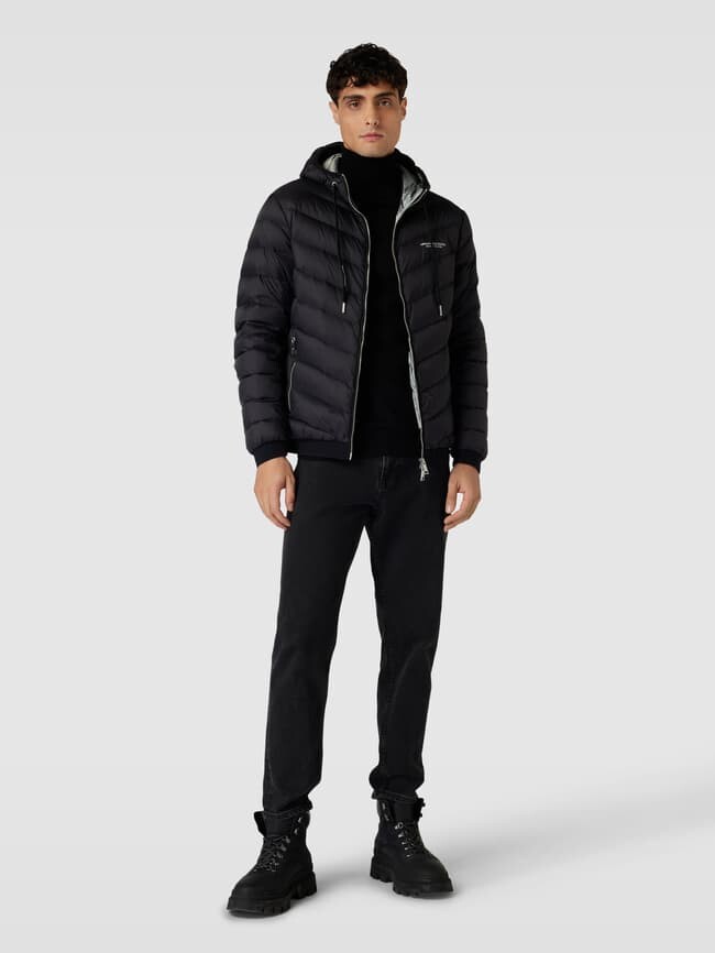 

Пуховик на двусторонней молнии модель "GIACCA PIUMINO" ARMANI EXCHANGE, черный