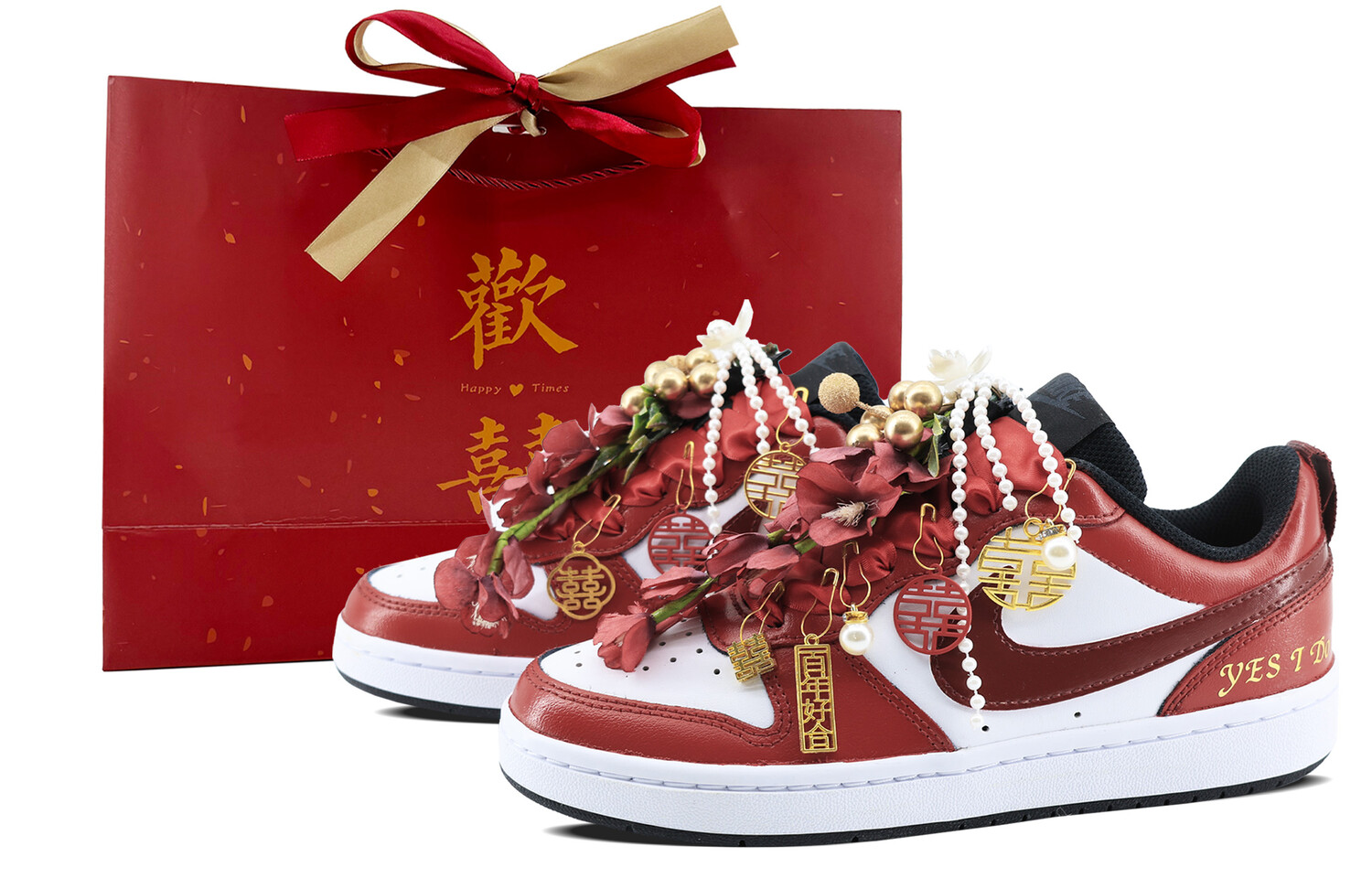 

Кроссовки Nike Court Borough Skateboard Shoes Women's Low-Top, красный