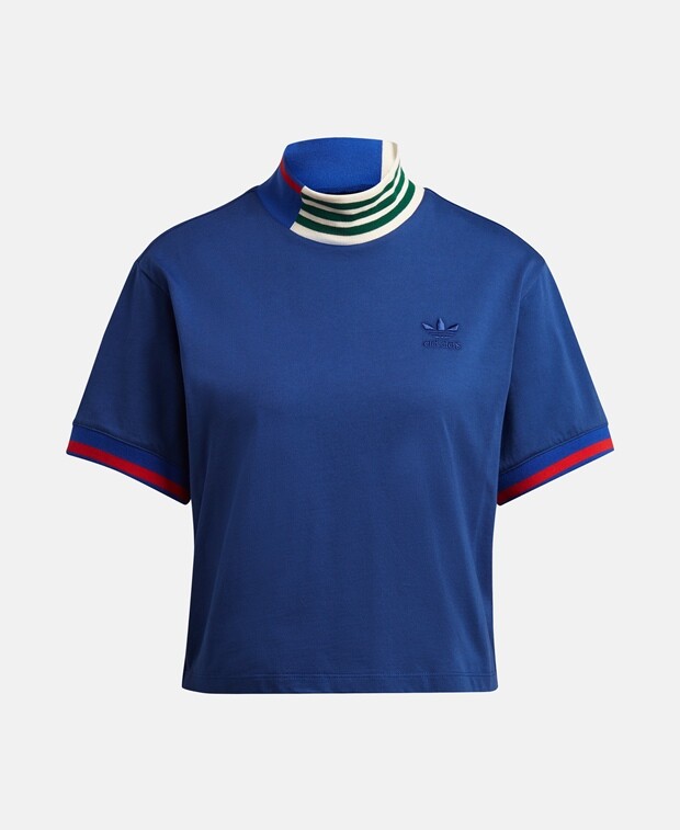 

Укороченный лонгслив adidas, темно-синий