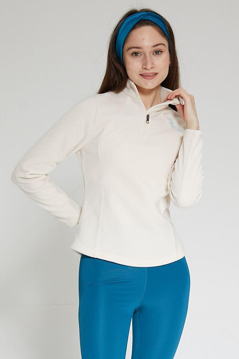 

Белая женская флисовая толстовка на молнии с высоким воротником Chandraswear, Белый