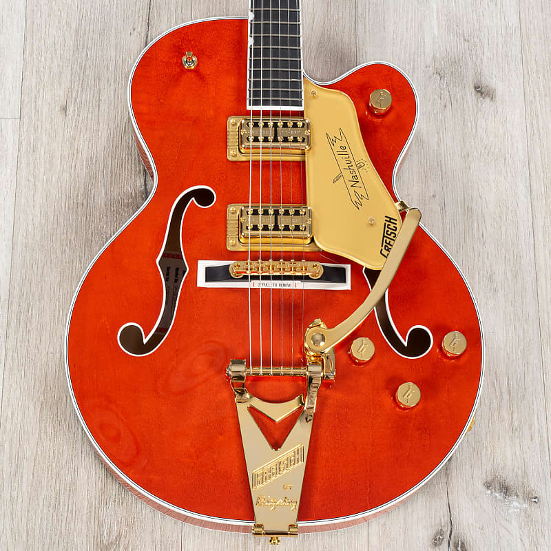 цена Электрогитара Gretsch G6120TG Players Edition Nashville Hollow Body Guitar, Orange Stain