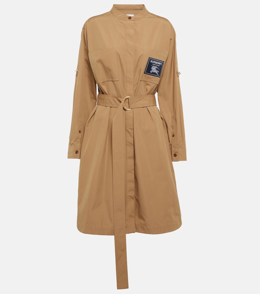 

Платье-рубашка из хлопка Burberry, коричневый