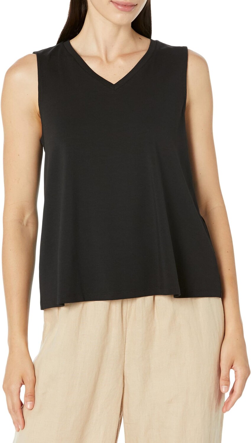 

Майка V-Neck Tank Eileen Fisher, черный
