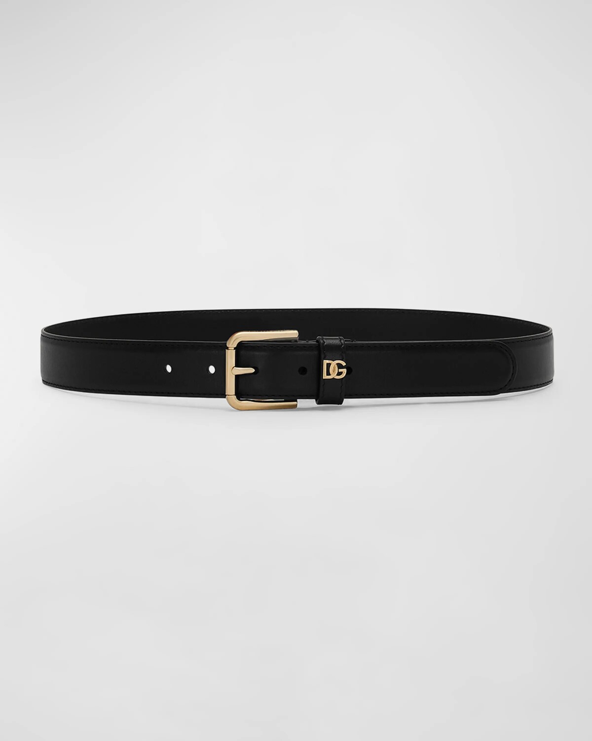 

Гладкий кожаный ремень Interlocking DG Dolce&Gabbana, цвет Nero