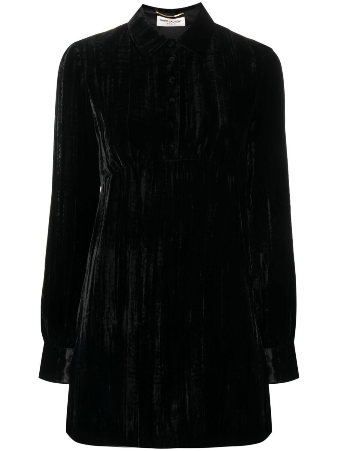 

Saint Laurent платье мини с длинными рукавами, черный