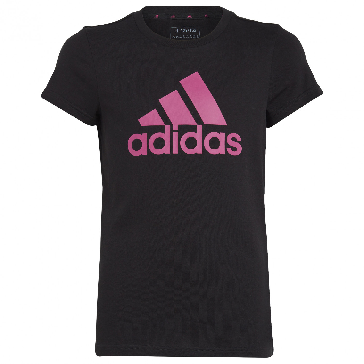 Футболка Adidas Girl's Essentials Batch Logo Tee, цвет Black/Semi Lucid Fuchsia футболка adidas essentials logo boxy tee размер s int белый