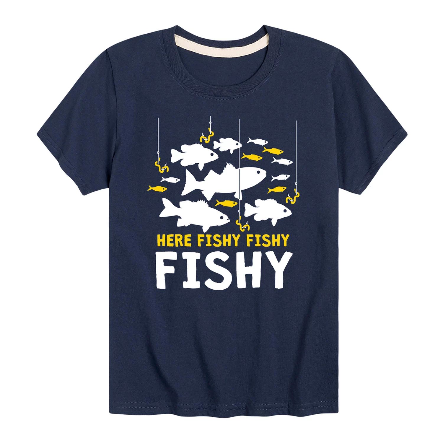 Футболка Here Fishy Fishy Fishy для мальчиков 8–20 лет Licensed Character here fishy fishy fishy tee shirt fishing humor best fishing