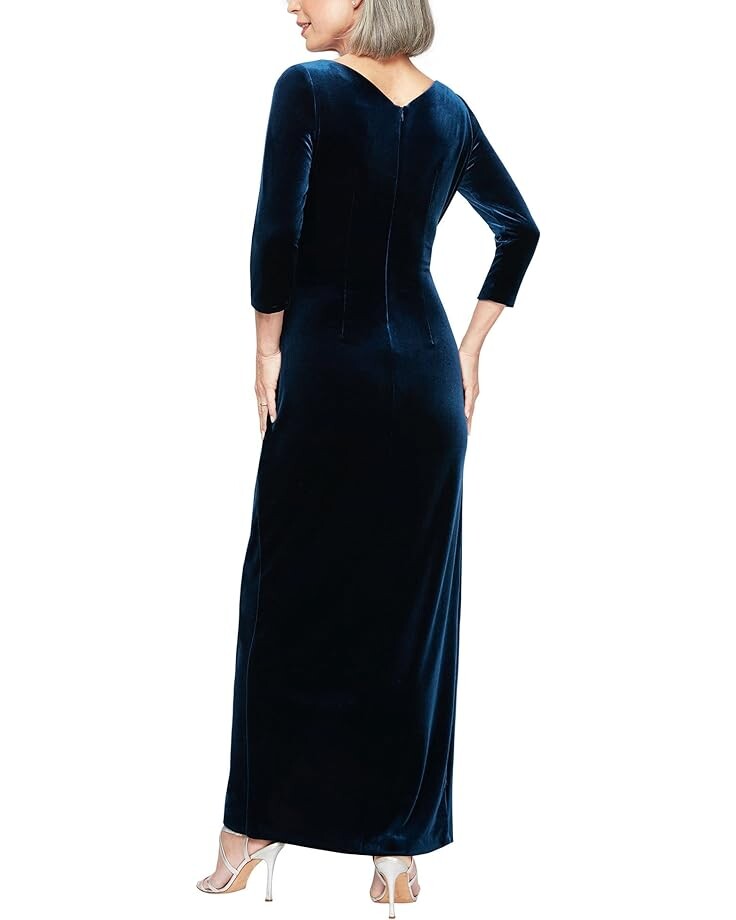 

Платье Alex Evenings Long Surplice Neckline Dress w/ Tulip Overlay Hem Skirt, цвет Imperial