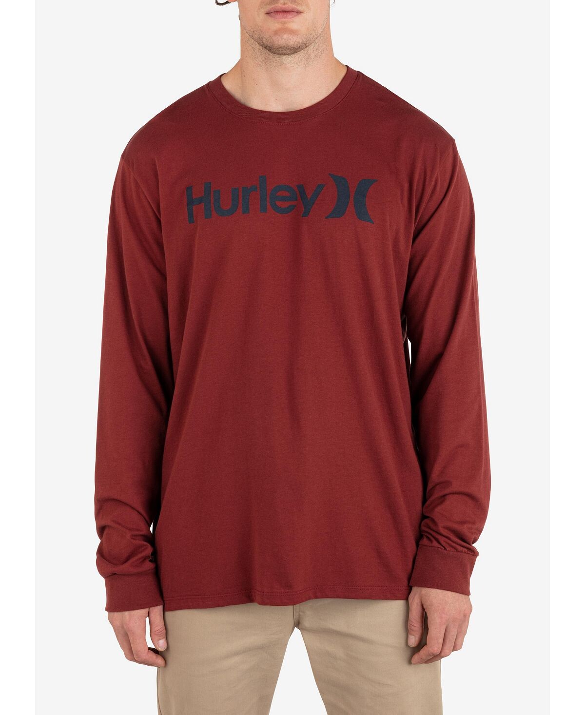 

Мужская однотонная футболка с длинным рукавом на каждый день One and Only Hurley