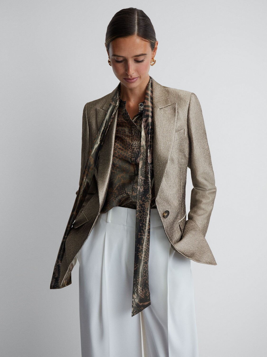 

Мими Метталик Блейзер Reiss, золотой