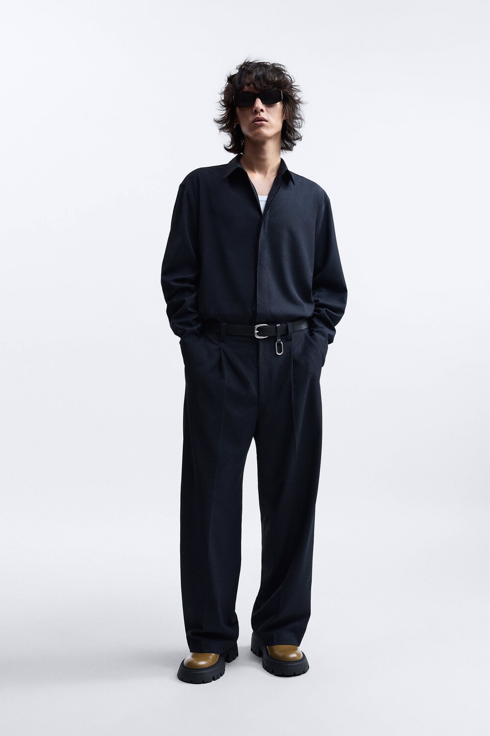 

Рубашка oversize fit — ограниченная серия Zara, темно-синий