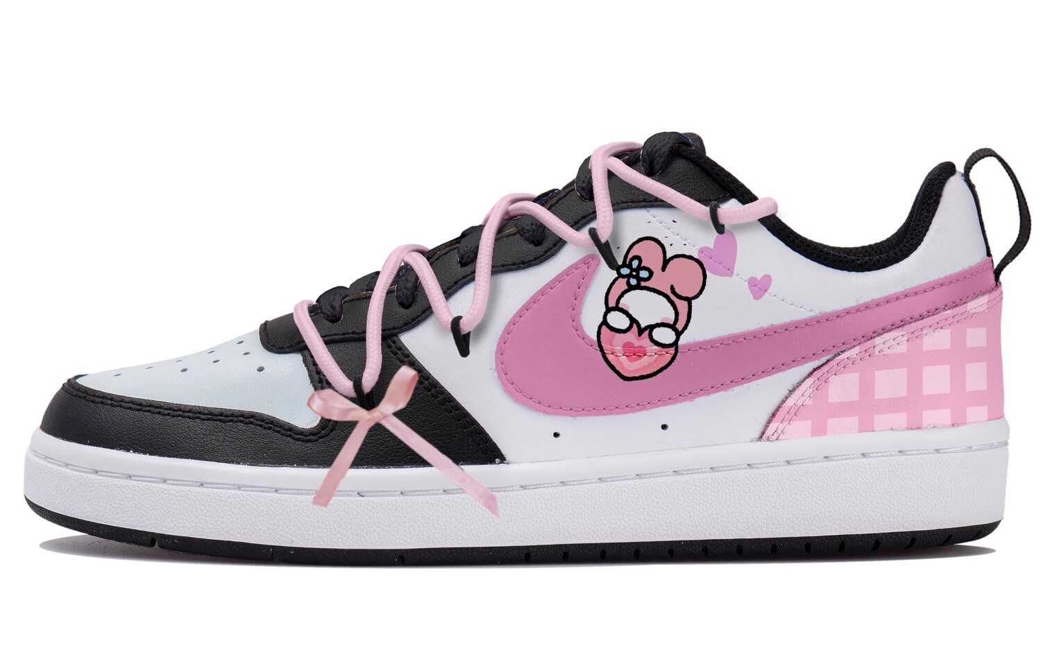 

Кроссовки Nike Court Borough 2 Skateboarding Shoes Women's Low-top Black/white/pink, розовый