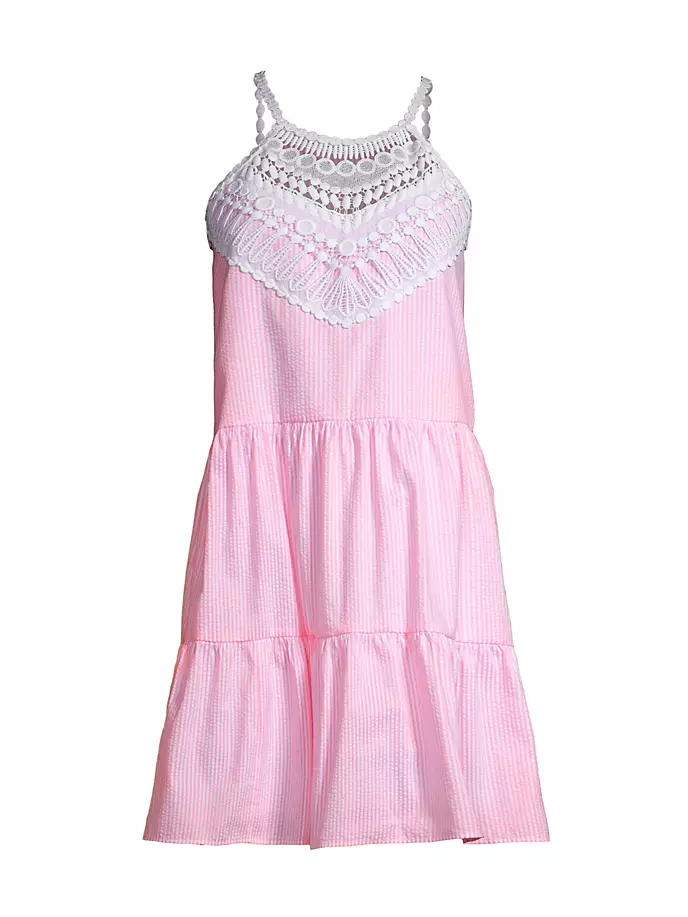 

Полосатое мини-платье Britt Seersucker Lilly Pulitzer, цвет havana pink