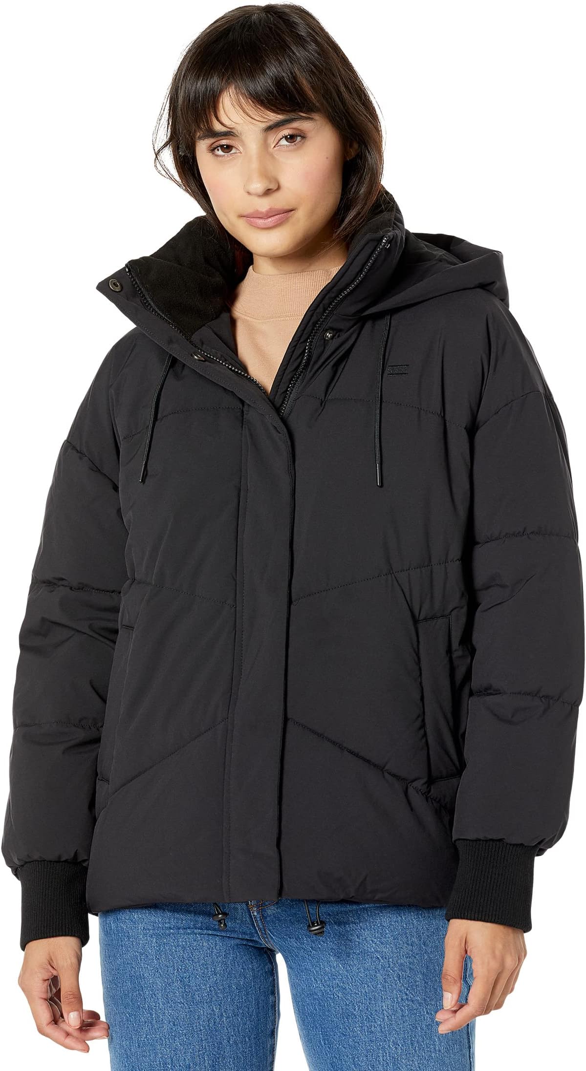 Короткая куртка Bubble с капюшоном Levi's, черный куртка короткая с капюшоном power s черный