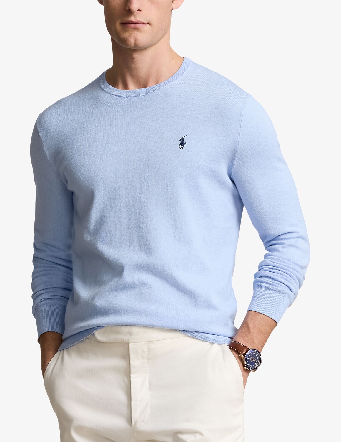 

Джемпер Pima из хлопка расато с круглым вырезом Ralph Lauren, синий