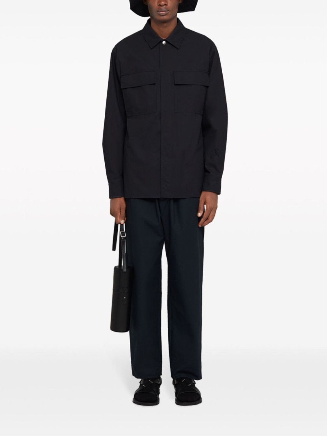 

Jil Sander рубашка с логотипом, синий