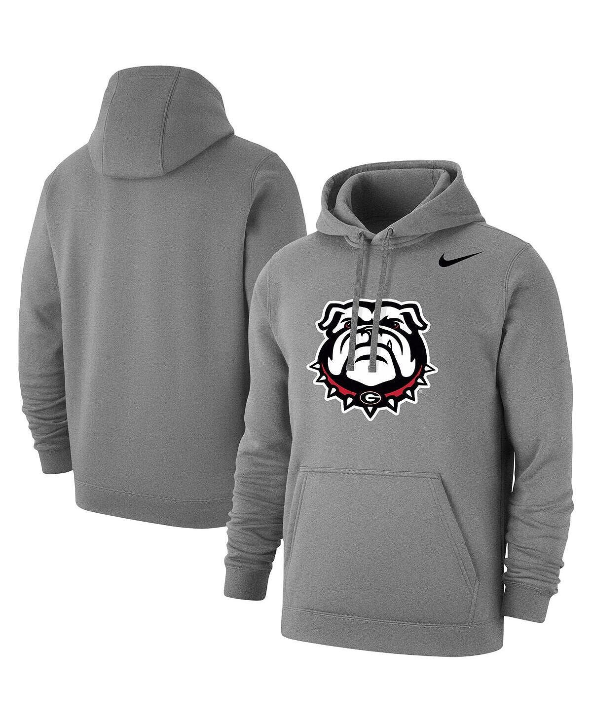 

Мужской пуловер с капюшоном и клубным логотипом Heather Grey Georgia Bulldogs Nike