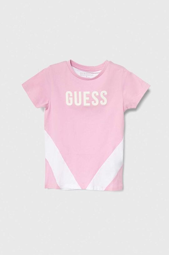

Хлопковая футболка для детей Guess, розовый