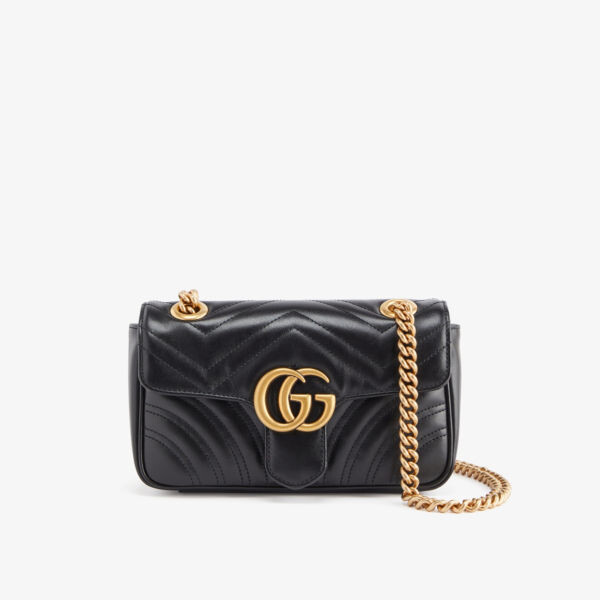 

Кожаная сумка через плечо Marmont XS Gucci, цвет nero/nero