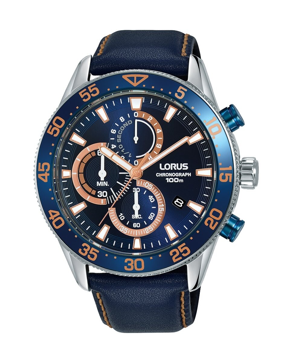 

Мужские часы Sport man RM341FX9 из кожи и синего ремешка Lorus, синий